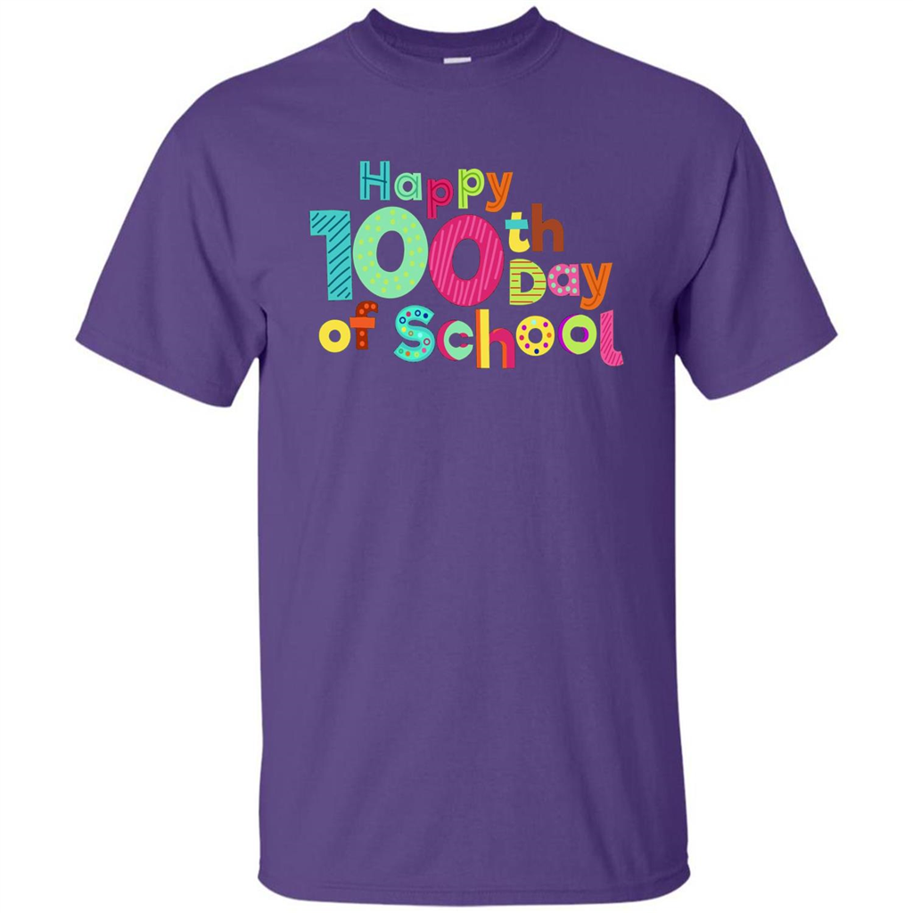 Happy 100Th Day Of School T Shirt For Teachers T-Shirt Purple