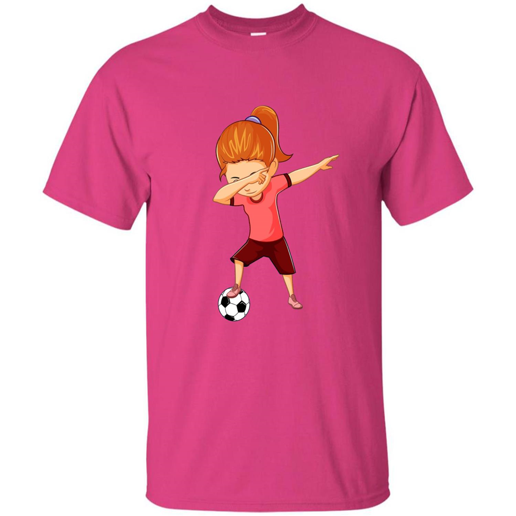 Soccer T-shirt For Girls Funny Dabbing Dab Dance Soccer Ball Heliconia