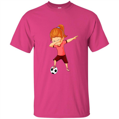 Soccer T-shirt For Girls Funny Dabbing Dab Dance Soccer Ball Heliconia