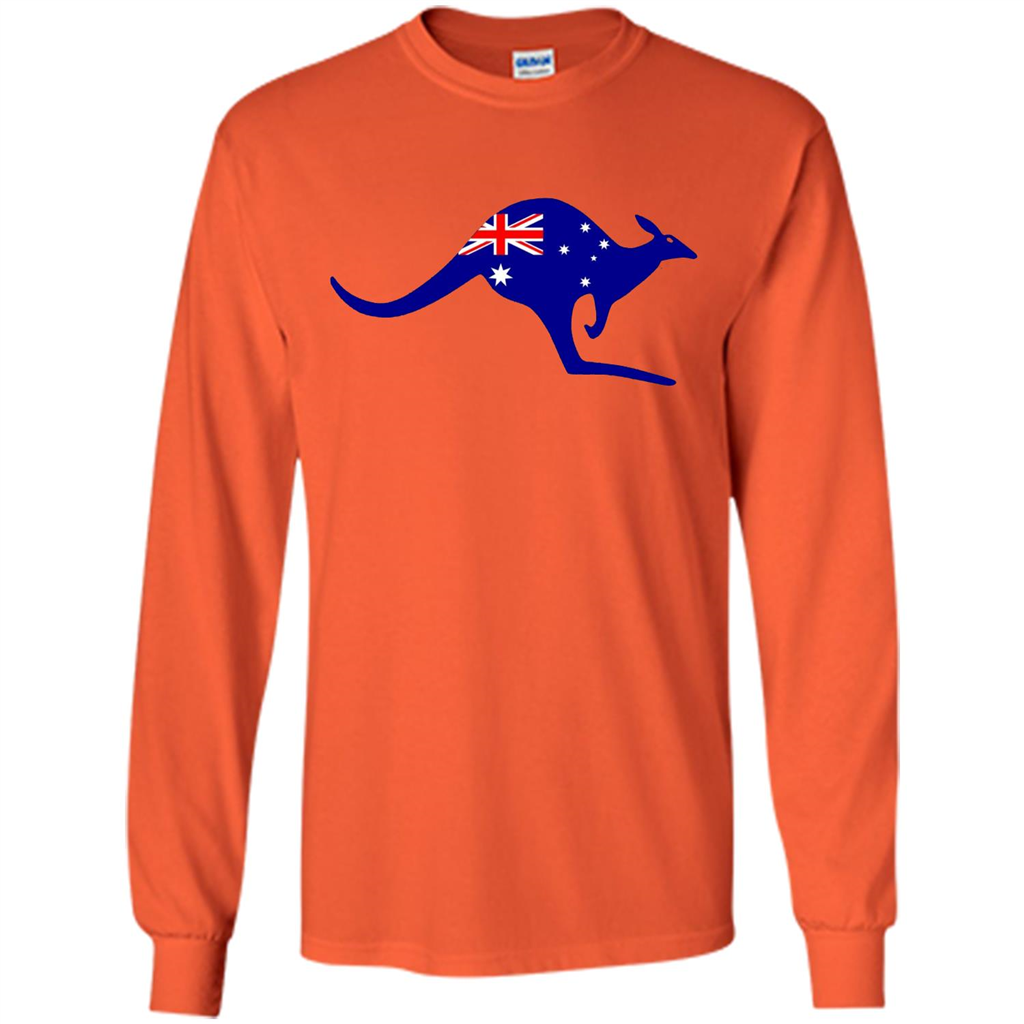 Australian Flag Kangaroo T-shirt Australia Vacation T-shirt Orange