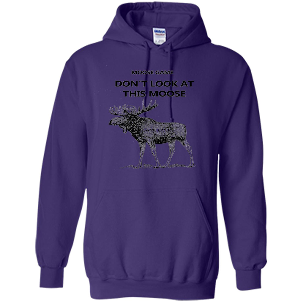 Moose Game Don't Look at This Moose Funny T-shirt Purple