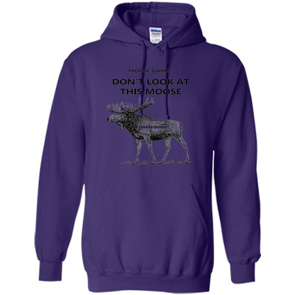 Moose Game Don't Look at This Moose Funny T-shirt Purple