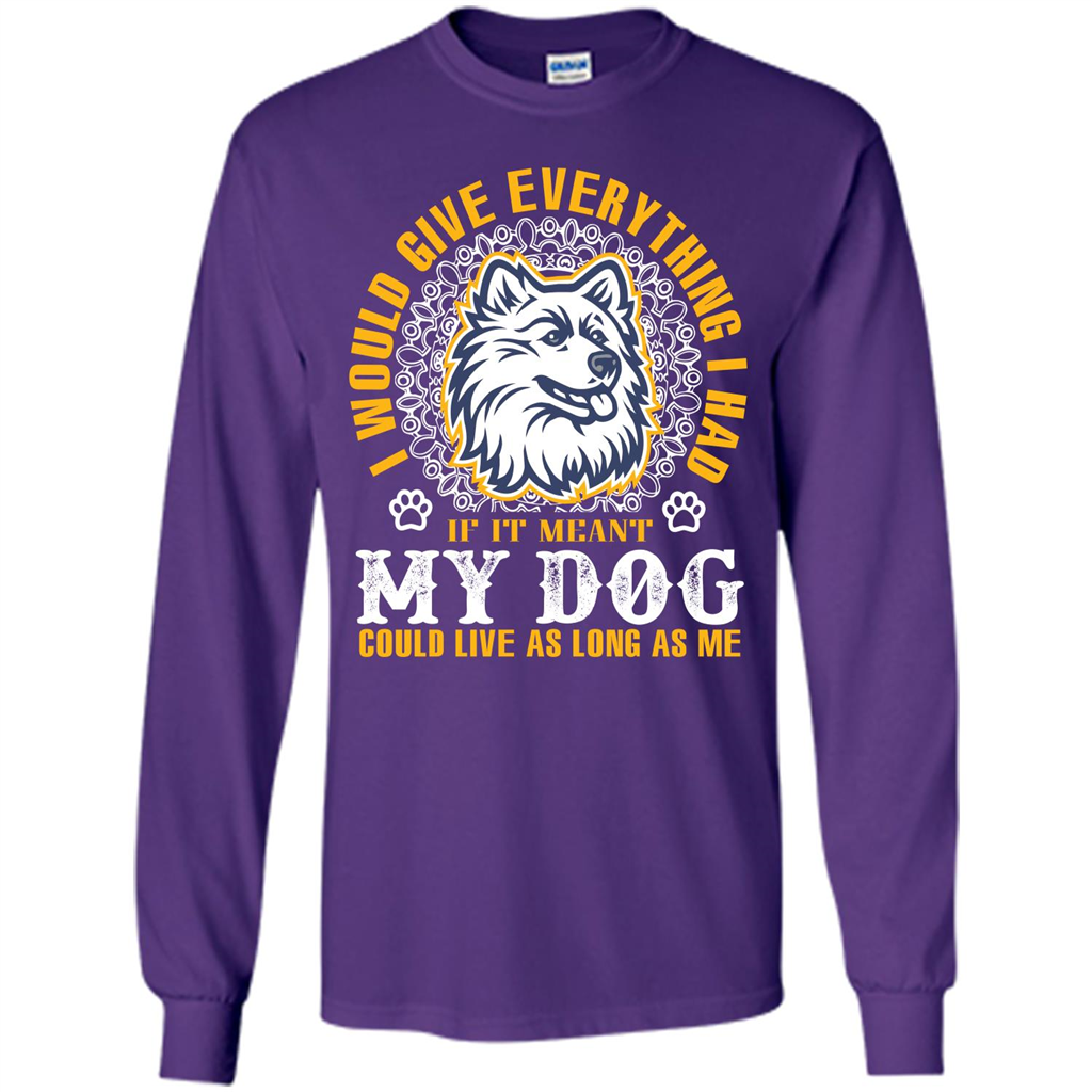 Dog T-shirt My Dog Could Live As Long As Me T-shirt Purple