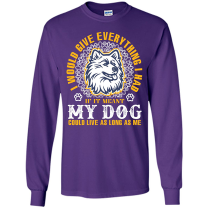 Dog T-shirt My Dog Could Live As Long As Me T-shirt Purple