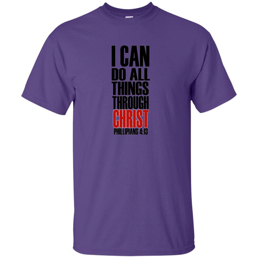 Christian T-Shirt I Can Do All Things Through Christ Purple