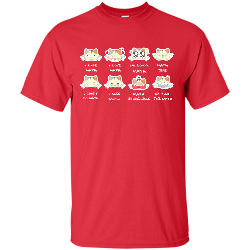 I Love Math T-shirt Cat Emotion Red
