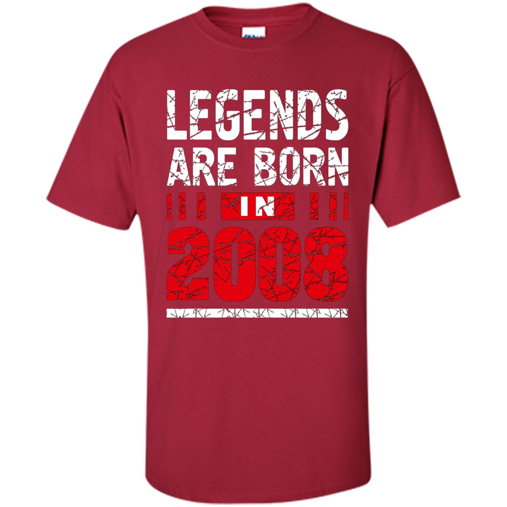 Birthday Gift T-shirt Legends Are Born In 2008 T-shirt Cardinal