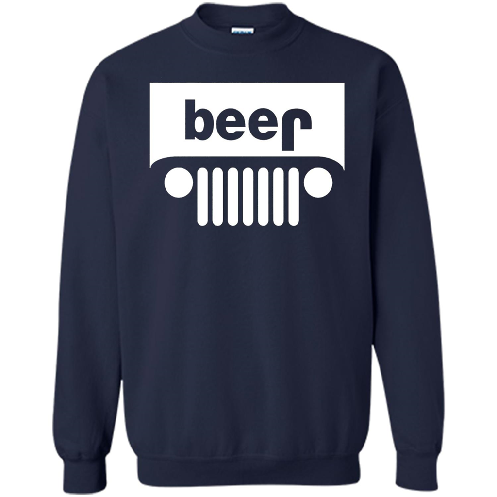 Funny Drinking T-shirt Adult Beer Jeep Navy