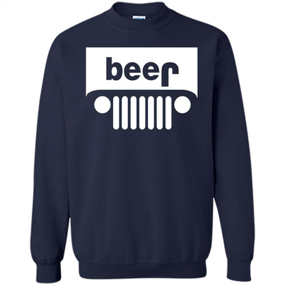 Funny Drinking T-shirt Adult Beer Jeep Navy