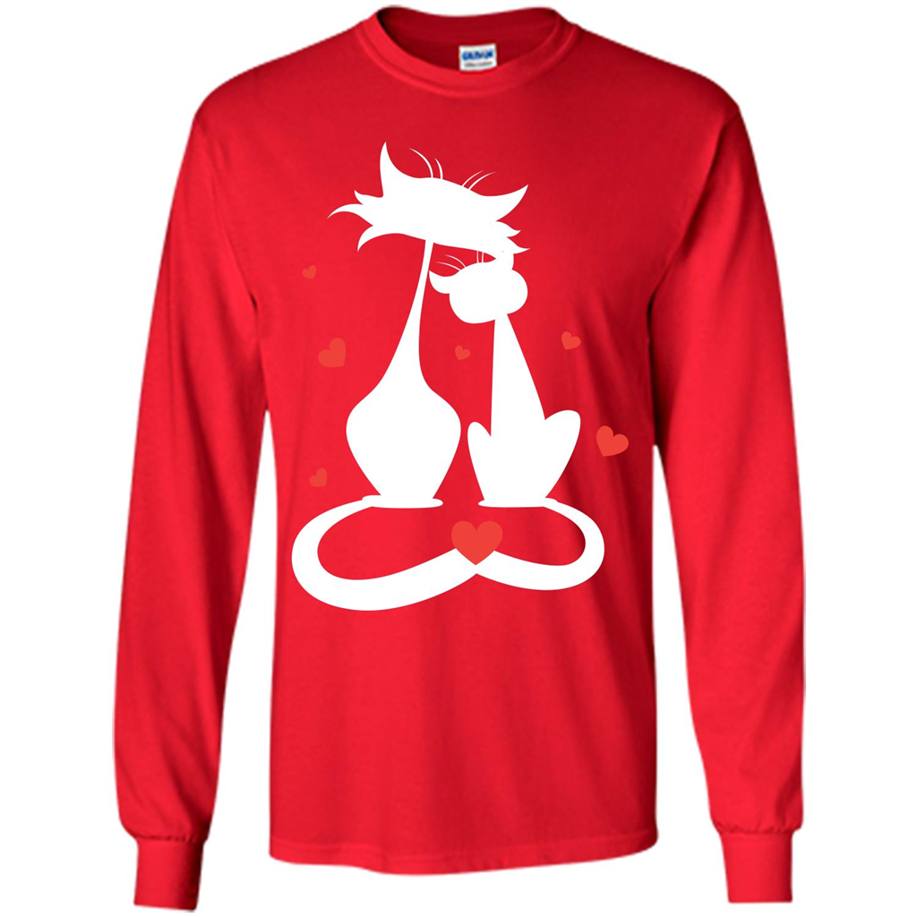 Cat Lover T-shirt Cat Couples Red