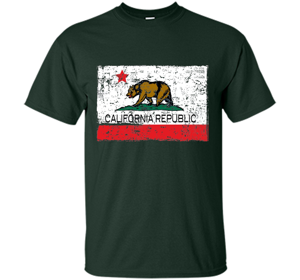 Vintage California Republic T-shirt Cali Life I Love CA cool shirt Forest Green