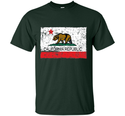 Vintage California Republic T-shirt Cali Life I Love CA cool shirt Forest Green
