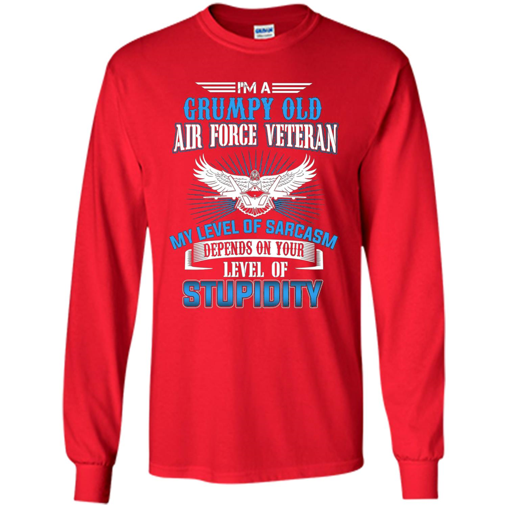 I'm A Grumpy Old Air Force Veteran T-shirt Red