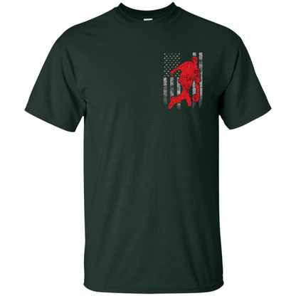 Bowling Man T-shirt - American Flag Bowling T-shirt Forest Green