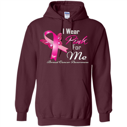 Breast Cancer Awareness T-Shirt I Wear Pink For Me Maroon