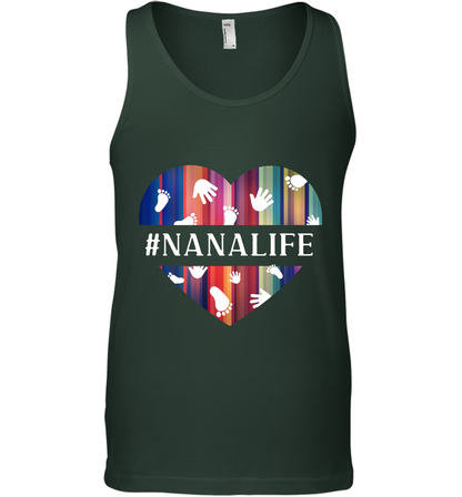 Hash Tag Nana Life Grandmom Shirt Tank Top Forest Green