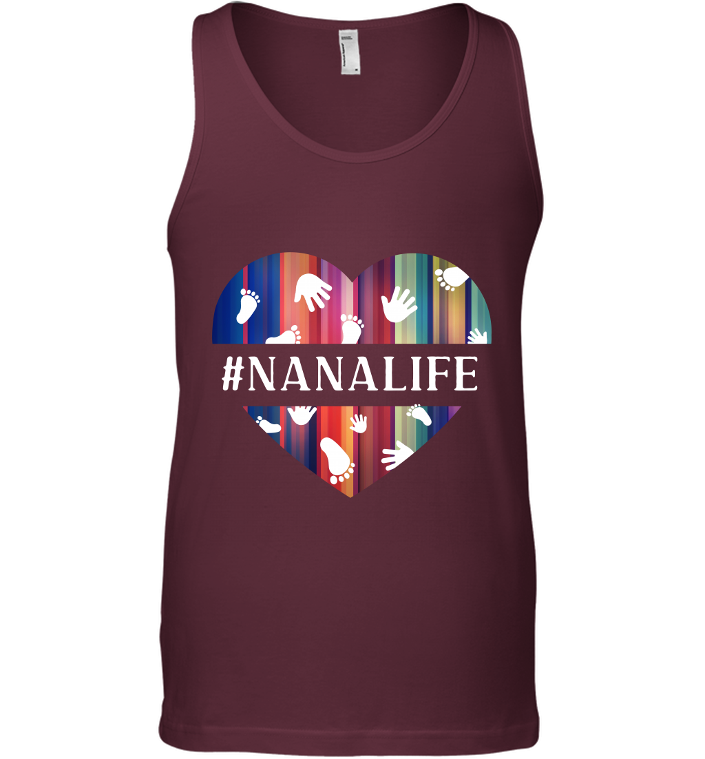 Hash Tag Nana Life Grandmom Shirt Tank Top Maroon