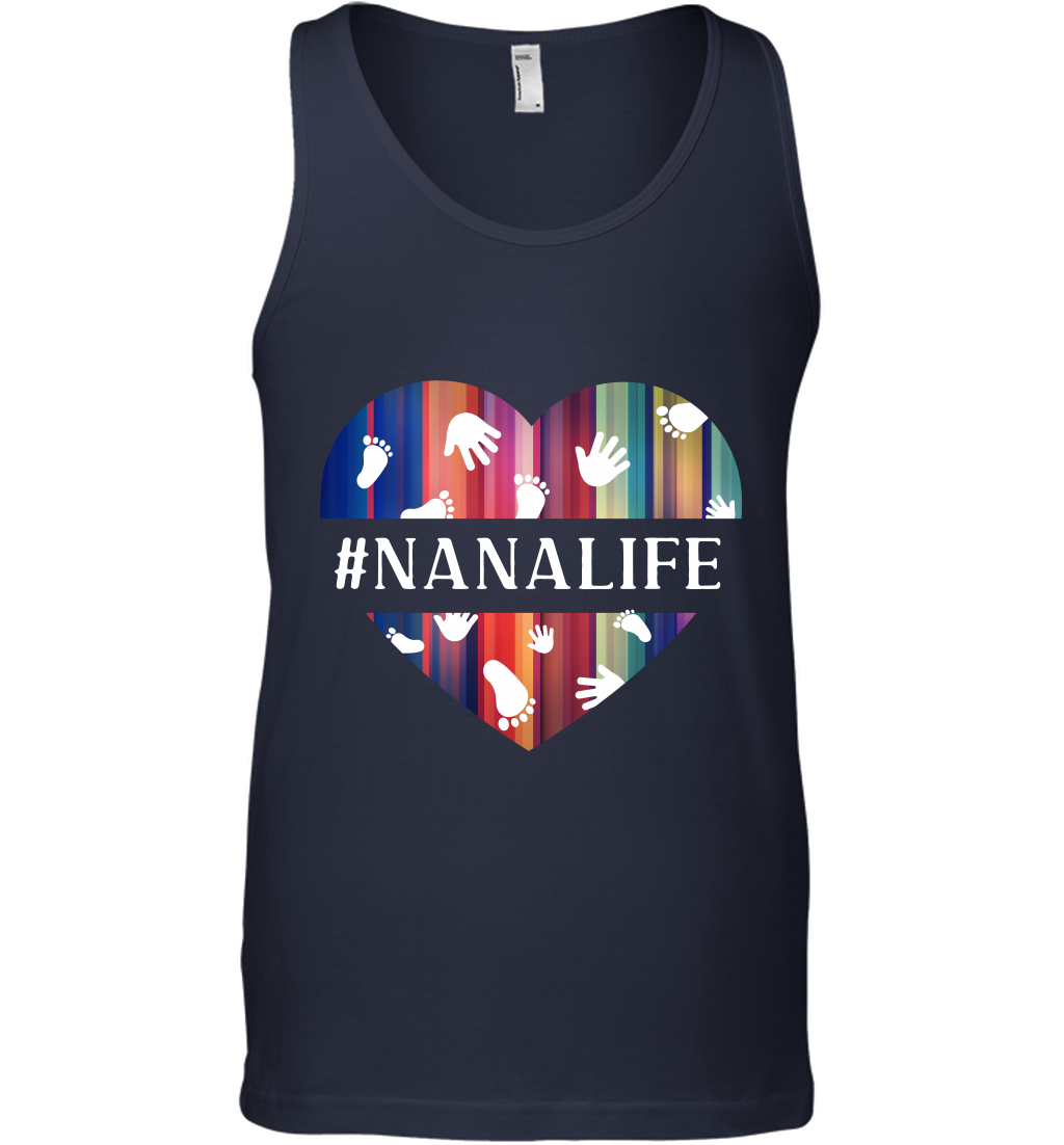 Hash Tag Nana Life Grandmom Shirt Tank Top Navy