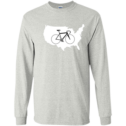 Bicycle America T-shirt USA States Road Bike Ash