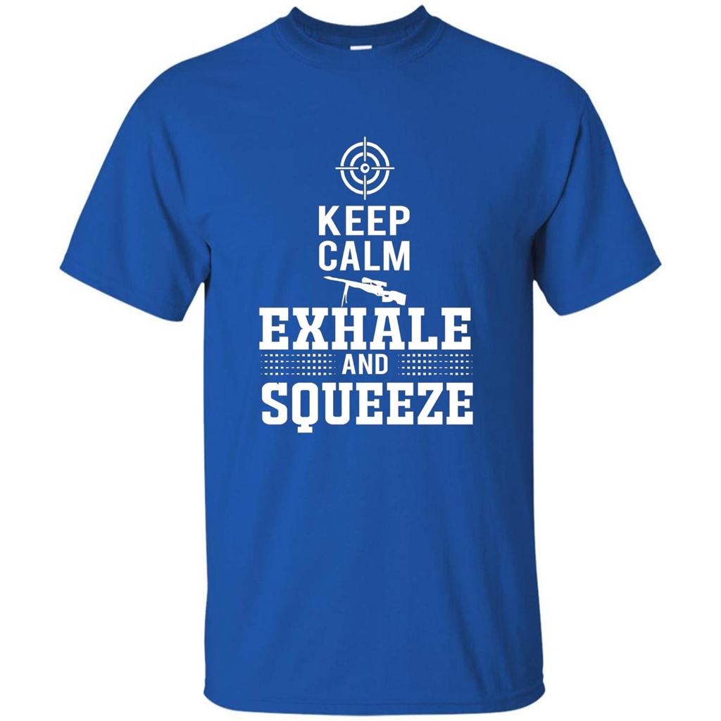 Keep Calm - Exhale and Squeeze T-shirt Royal