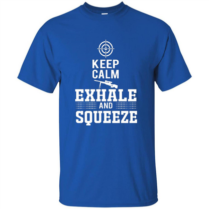 Keep Calm - Exhale and Squeeze T-shirt Royal