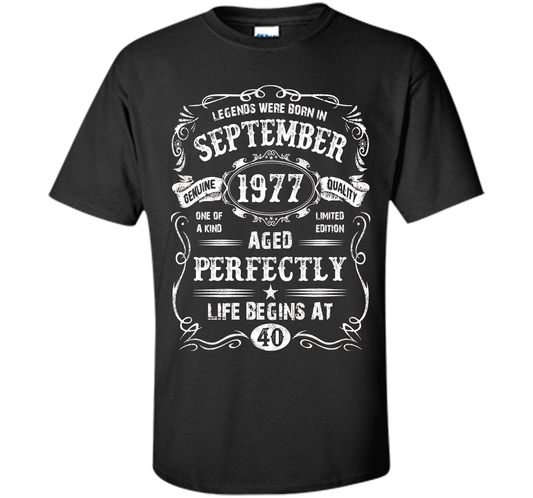 September 1977 40th Birthday T-shirt Black