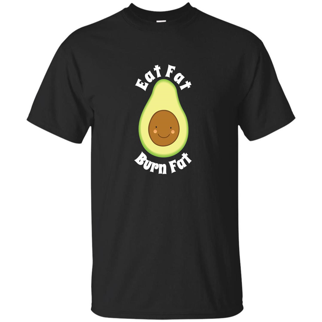 Eat Fat Burn Fat Avocado T-shirt Black