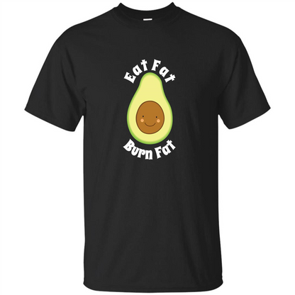 Eat Fat Burn Fat Avocado T-shirt Black