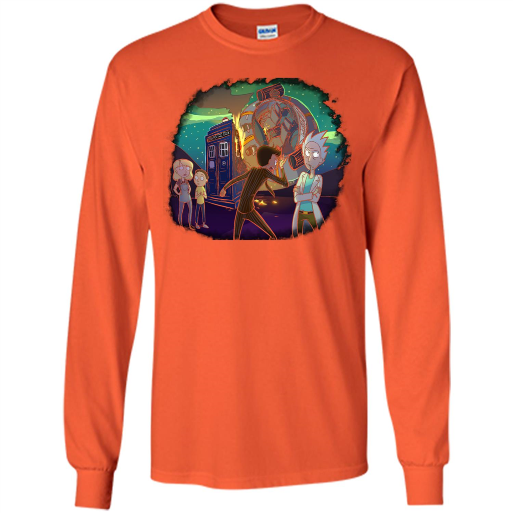 Doctorwho Vs Rick And Morty T-shirt Orange