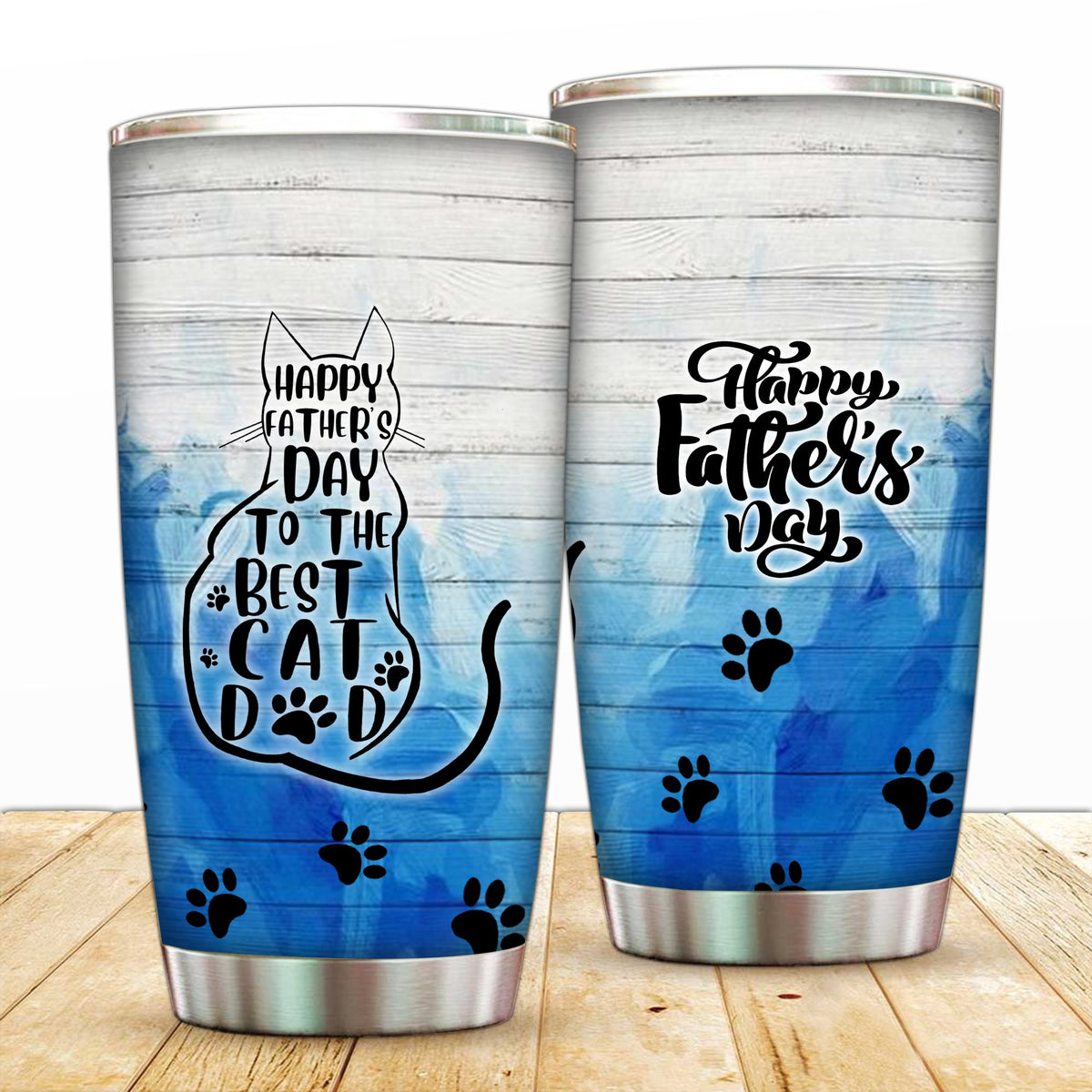Happy Father's Day To The Best Cat Dad Tumbler 20 Oz