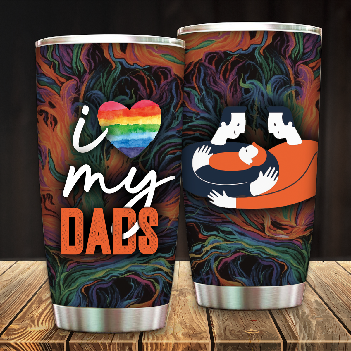 LGBT I Love Dads Tumbler 20oz