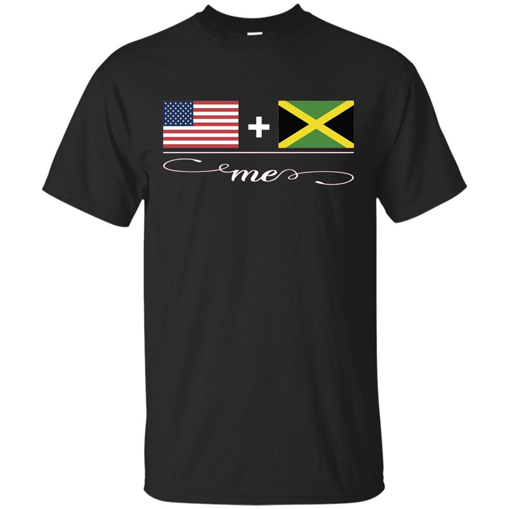 American + Jamaican = Me USA and Jamaica Flags T-shirt Black