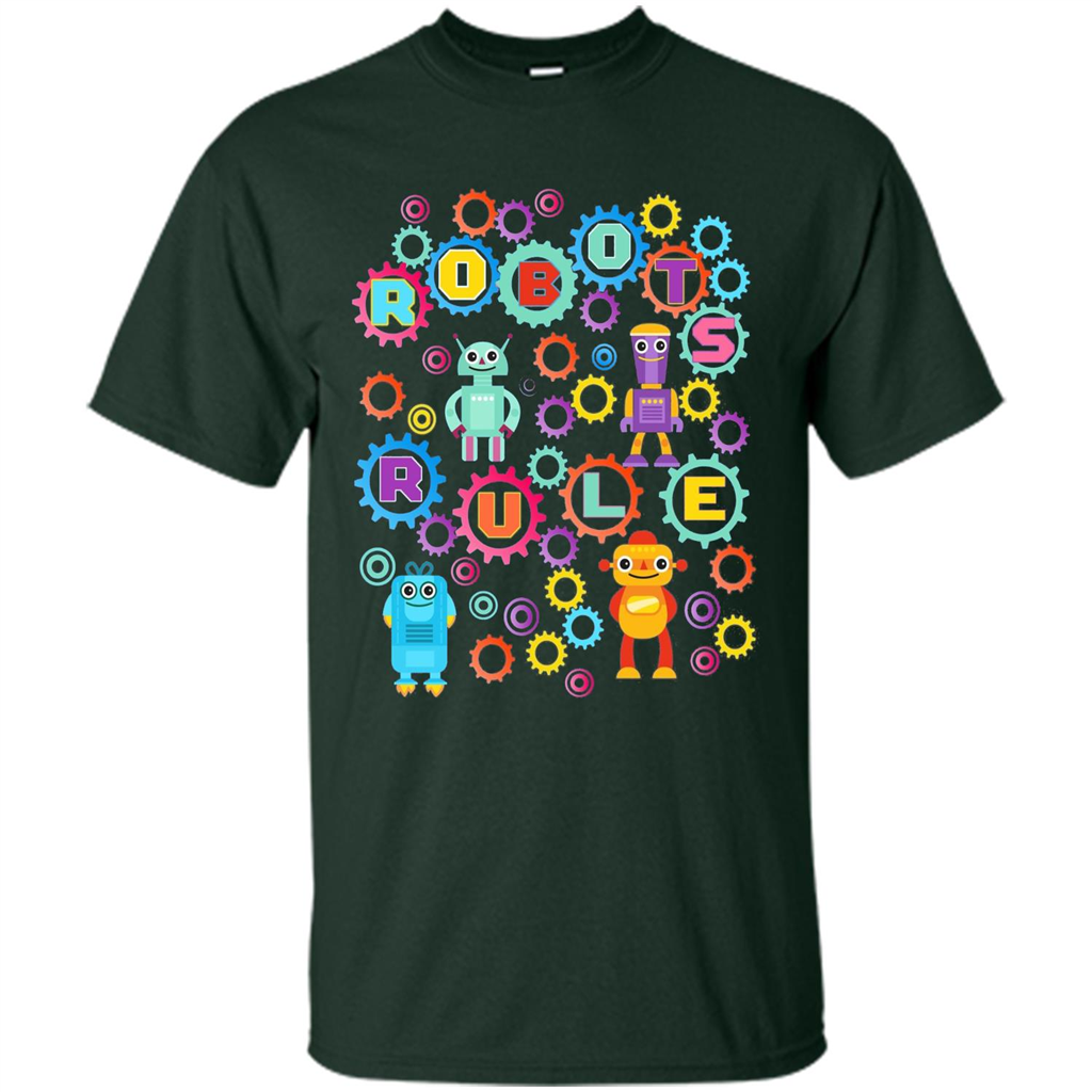 Robots Rule T-shirt Forest Green