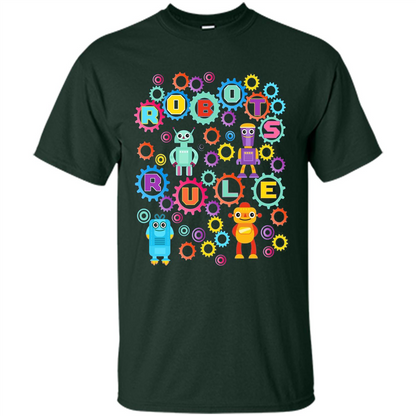 Robots Rule T-shirt Forest Green