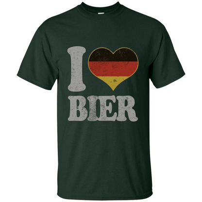 Oktoberfest T Shirt Germany Drinking Beer I Love Bier T-shirt Forest Green