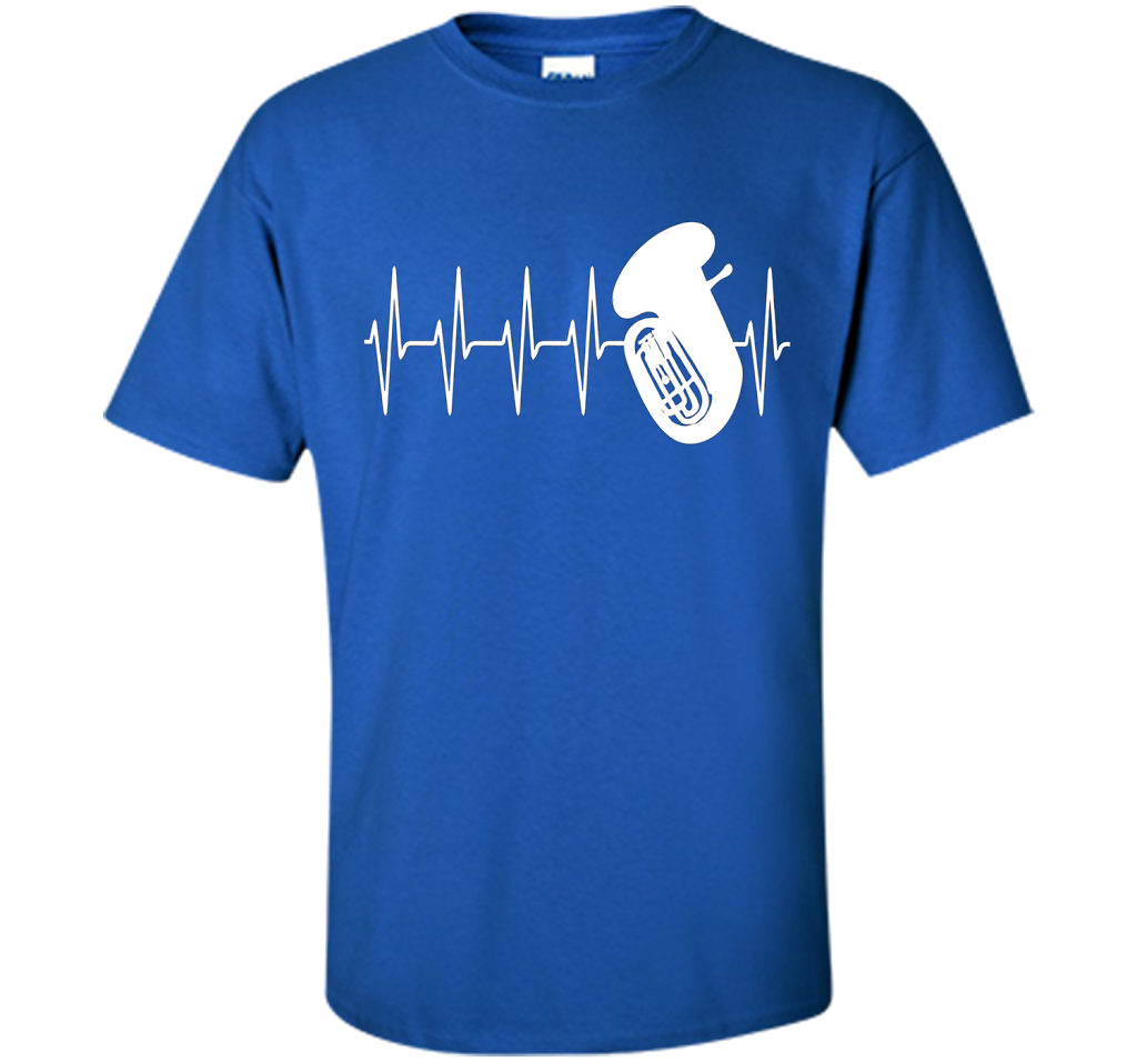Sousaphone T-shirt Heartbeat Tube Sousaphone Royal