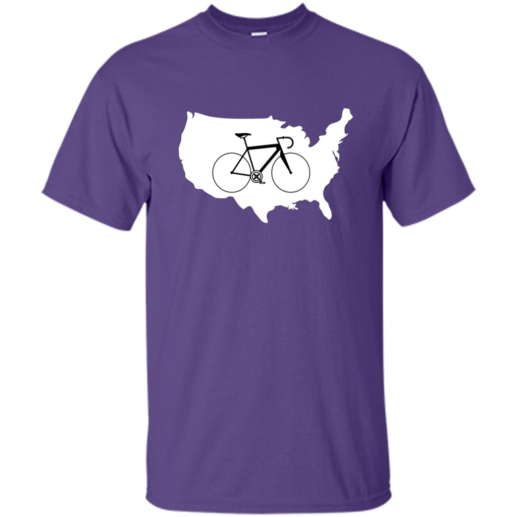 Bicycle America T-shirt USA States Road Bike Purple
