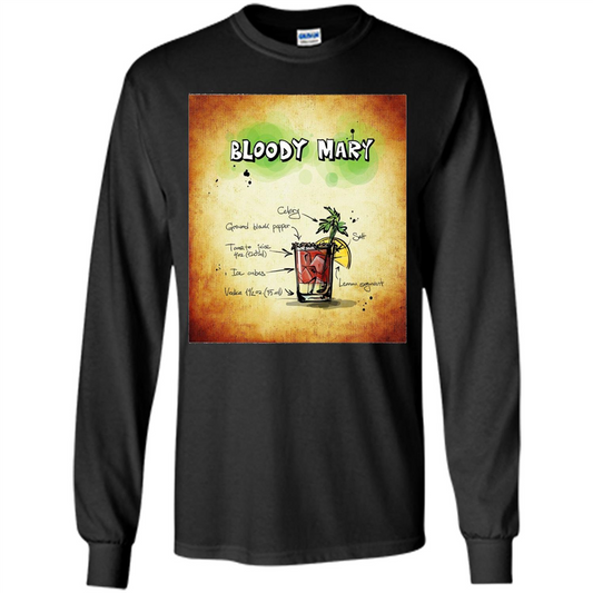 Bloody Mary Drink Recipe Alcohol Liquor Bartender T-shirt Orange