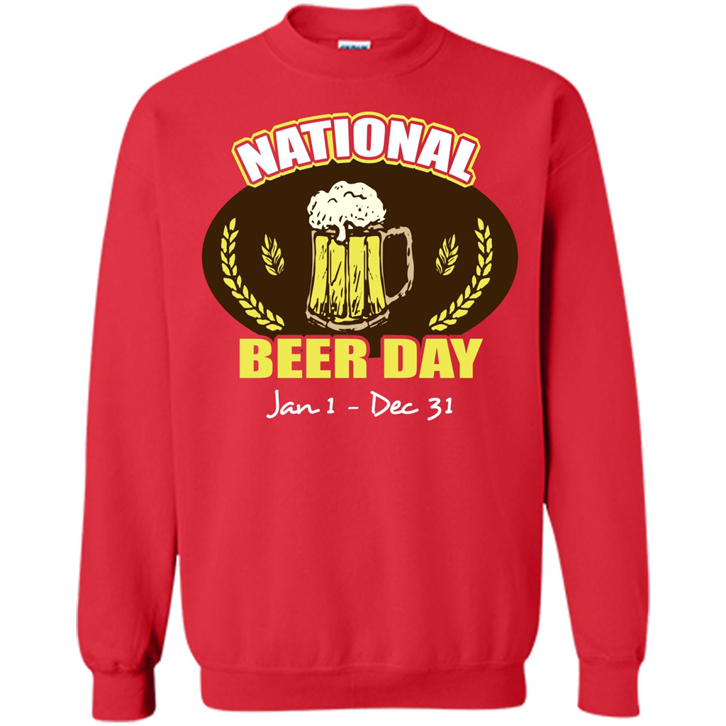 Beer T-shirt National Beer Day Jan1-Dec 31 Red