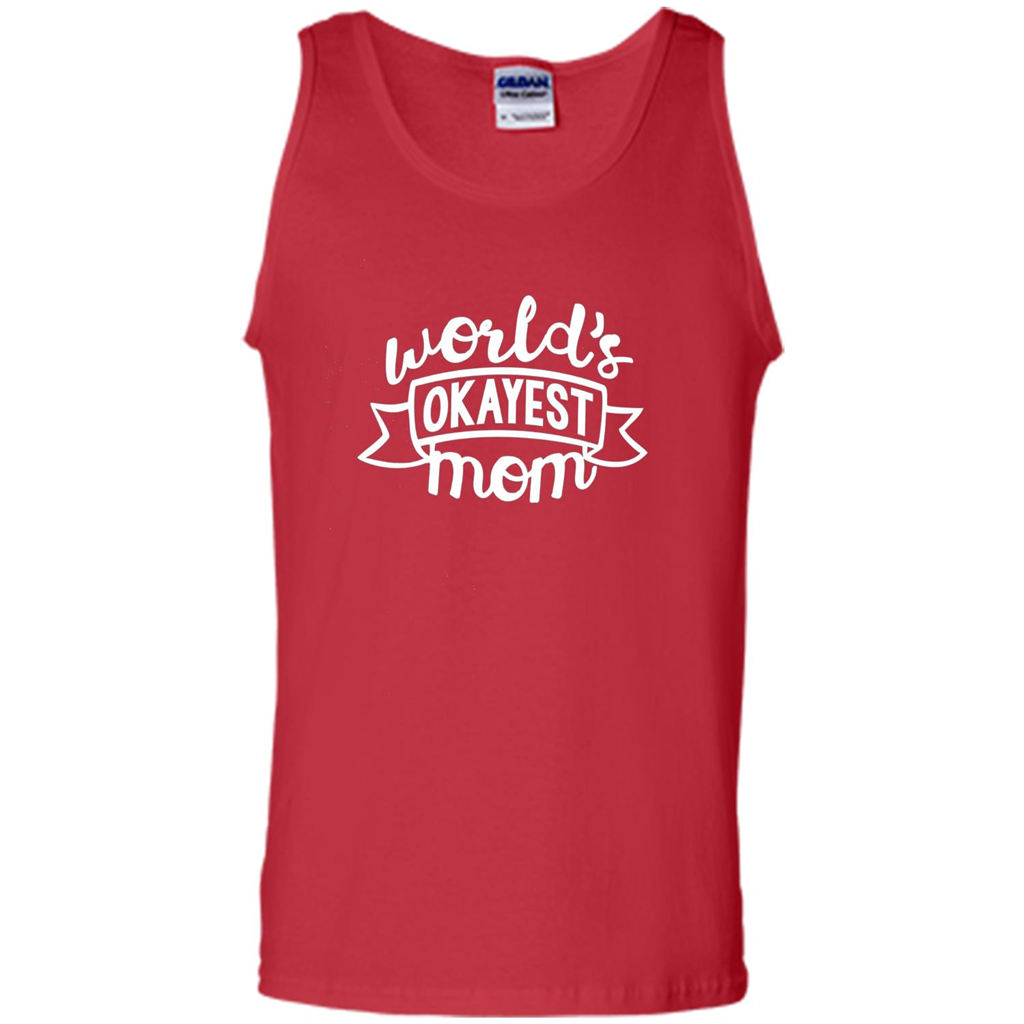 Mothers Day T-shirt World's Okayest Mom Red