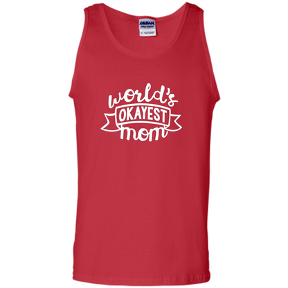 Mothers Day T-shirt World's Okayest Mom Red