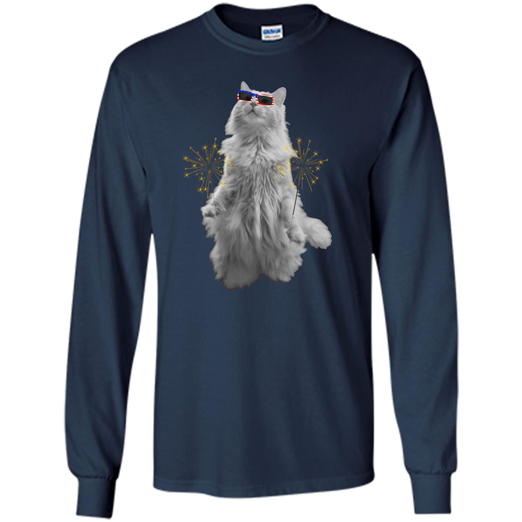 Funny Patriot Cat T-shirt Meowica Navy