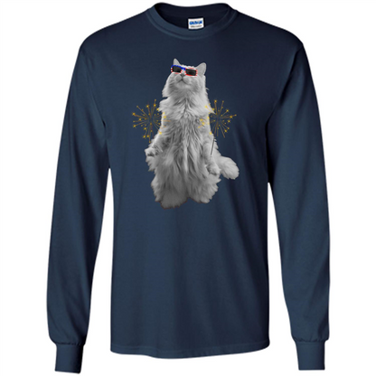 Funny Patriot Cat T-shirt Meowica Navy