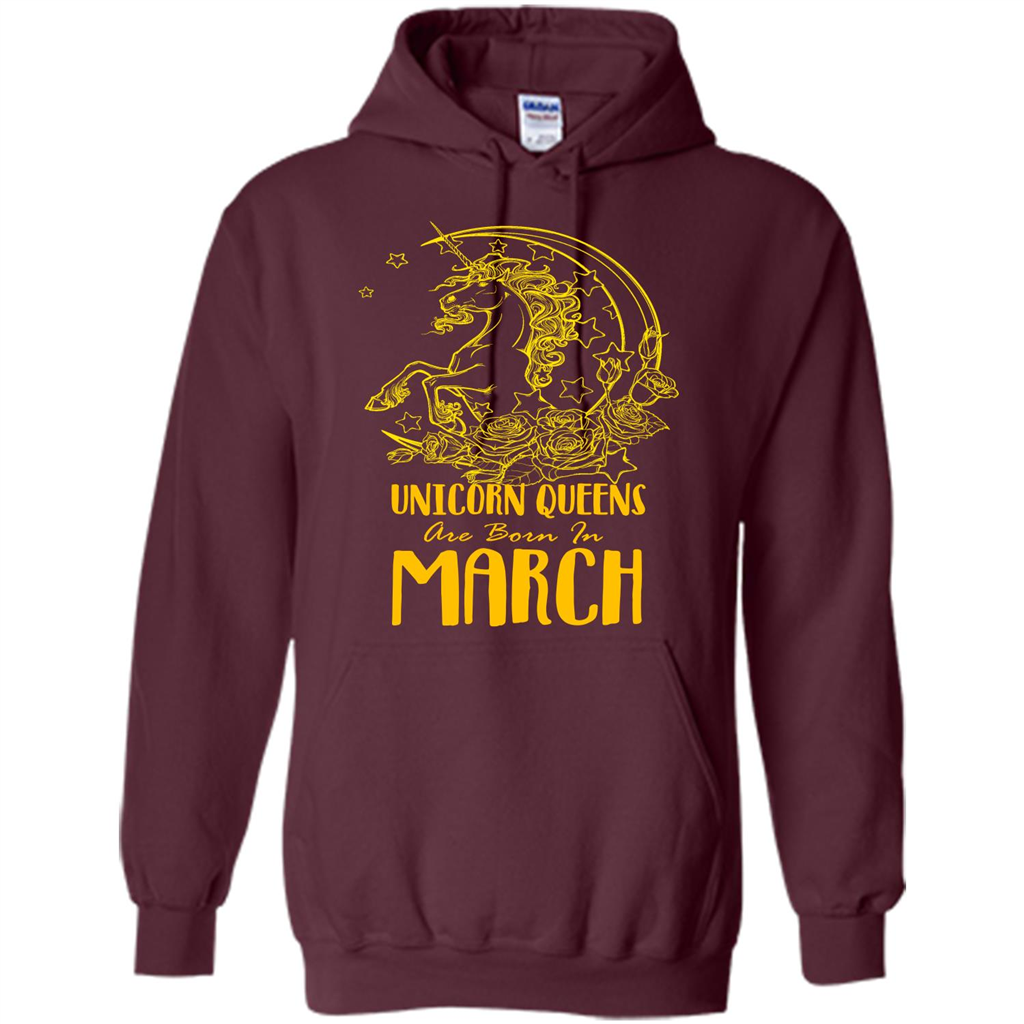 March Unicorn T-shirt Unicorn Queens Are Born In March Maroon