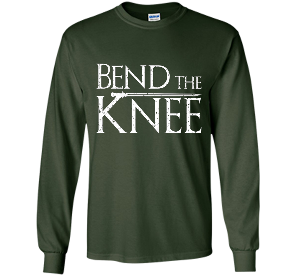 Bend The Knee Lord T-Shirt - Sword Tee cool shirt Forest Green