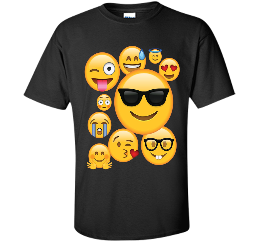 Emoji Pack ComboT-shirt Emoticon Smily Face Tshirt. shirt Black
