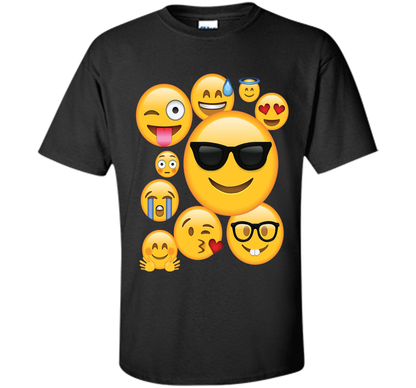 Emoji Pack ComboT-shirt Emoticon Smily Face Tshirt. shirt Black