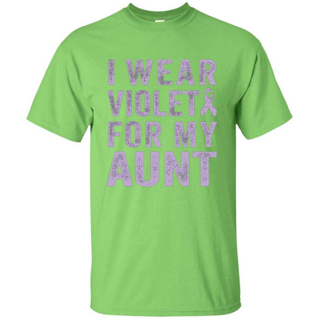 Cancer Awareness T-shirt I Wear Violet For My Aunt T-shirt Lime