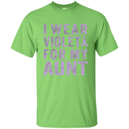 Cancer Awareness T-shirt I Wear Violet For My Aunt T-shirt Lime