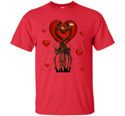 Giraffe Graphic Tee Women Kids Couples Mother's Day Gifts t-shirt Red